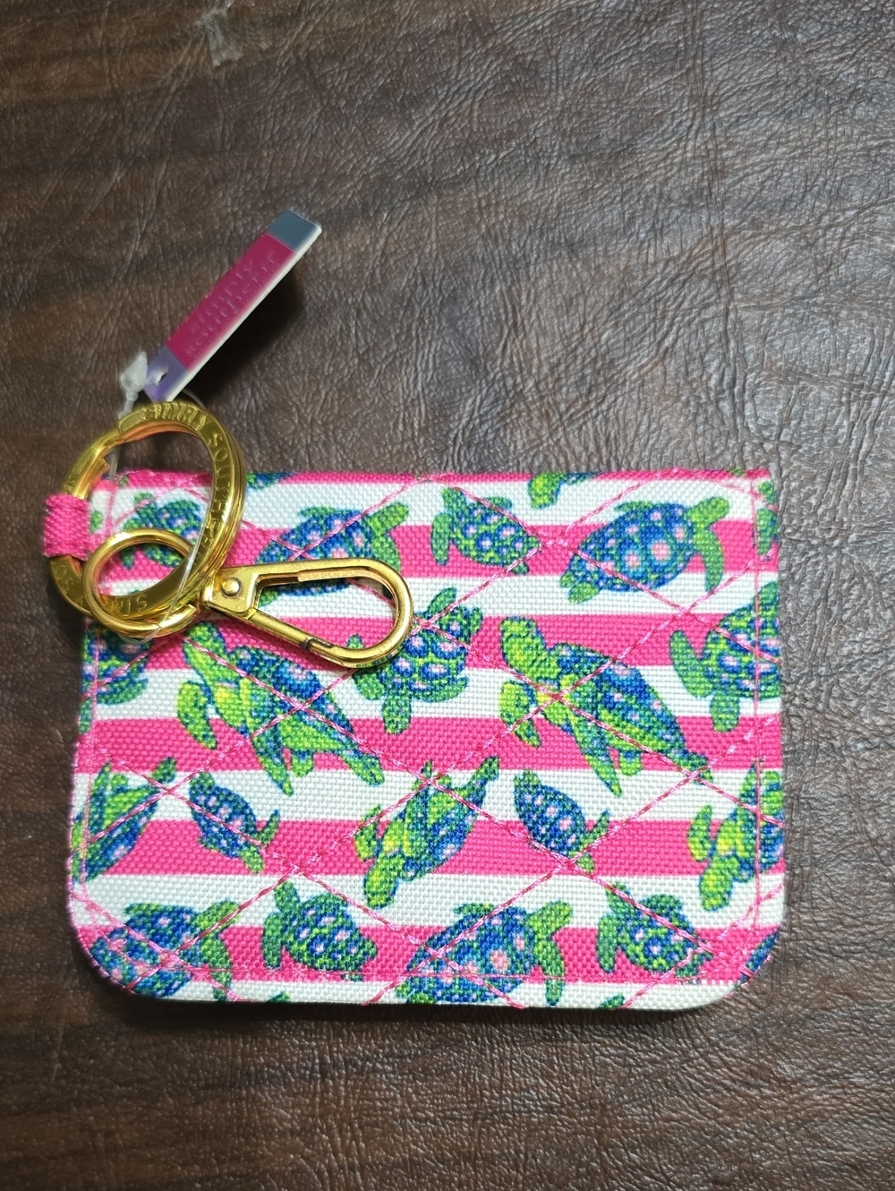 Simply Southern Vibrant Pink And Purple Print Card Holder Keychain